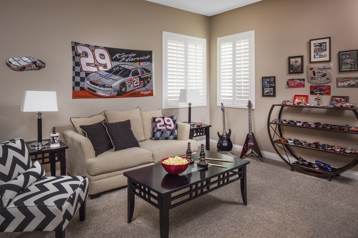 Philadelphia man cave with shutters